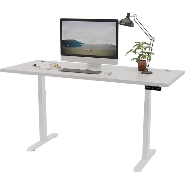 We'Re It Lift it, 72"x30" Electric Sit Stand Desk, 4 Memory/1 USB LED Control, White Top, White Base VL22WH7230-459